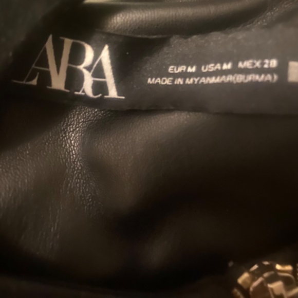 Zara Black Leather Jacket - Picture 2 of 3